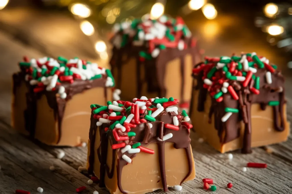 Christmas Crack with chocolate and sprinkles