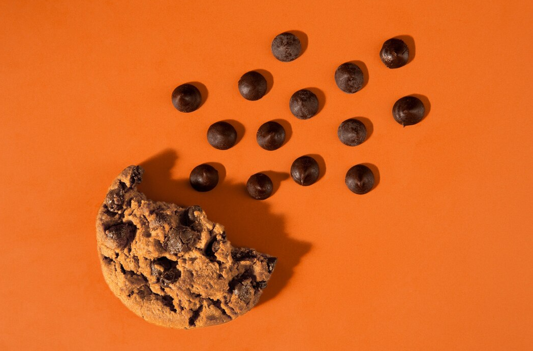 Baking fresh Nestle chocolate chip cookies on a tray