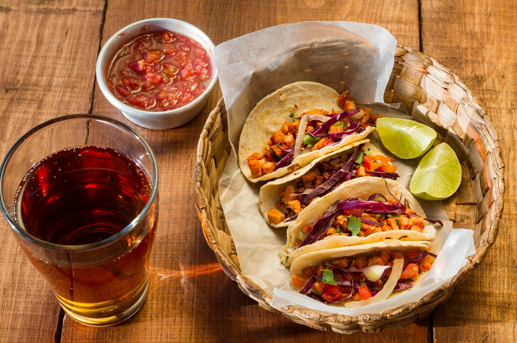 Birria Tacos with Consommé on a Plate