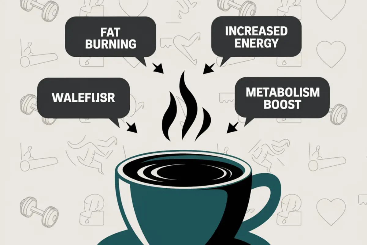 A cup of black coffee that boosts metabolism and aids in fat burning