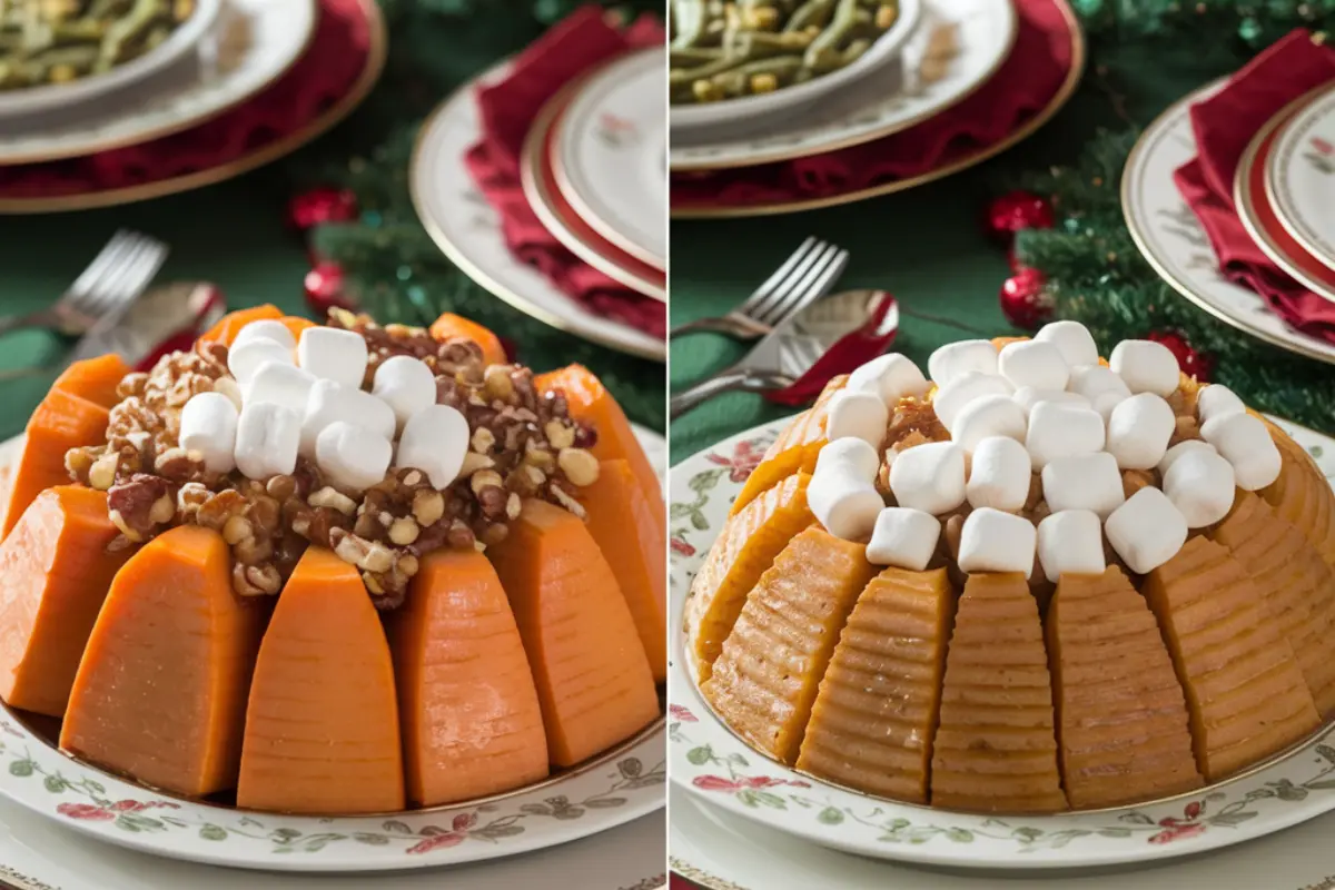 Candied yams and sweet potatoes comparison