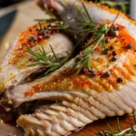 Preparing turkey wings with seasoning and marinades before cooking