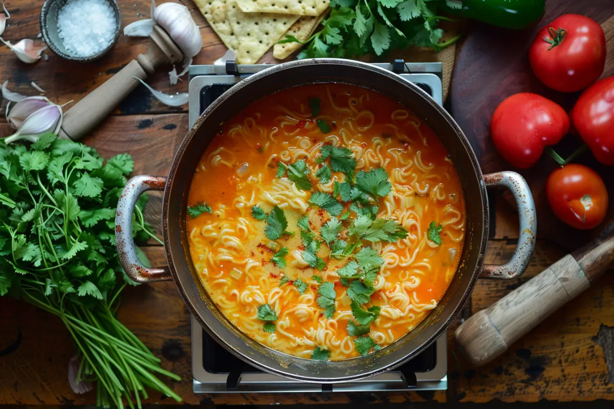 Fideo pasta ingredients and variations displayed with bowls of fideo, whole wheat, and gluten-free noodles.